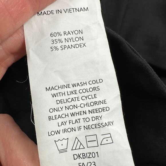 Quince Pants Women Medium Black Ponte Knit Super Wide Leg Ultra Stretch Side Zip - Picture 6 of 13